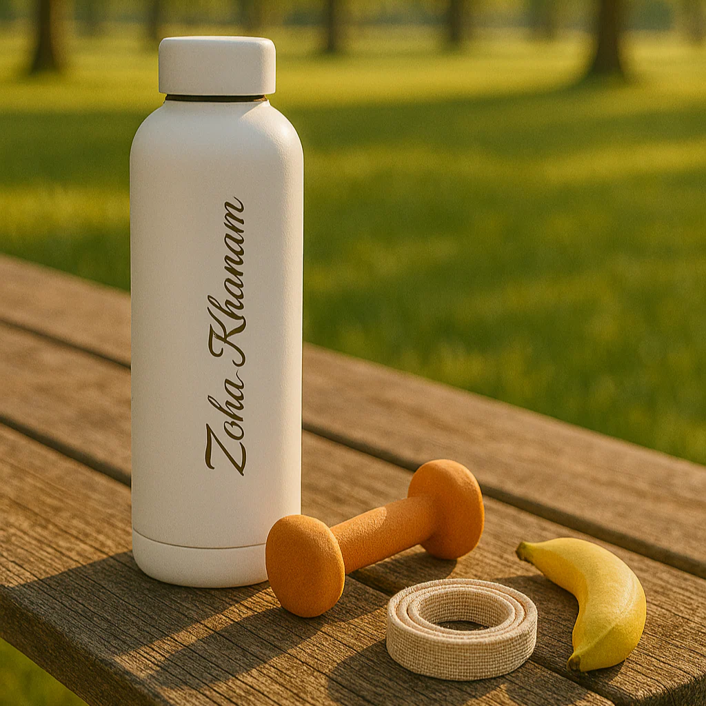 Stainless Steel Water Bottle with Names 500ml Double Insulated Bottles for Office Home Travel- BPA Free, Leakproof