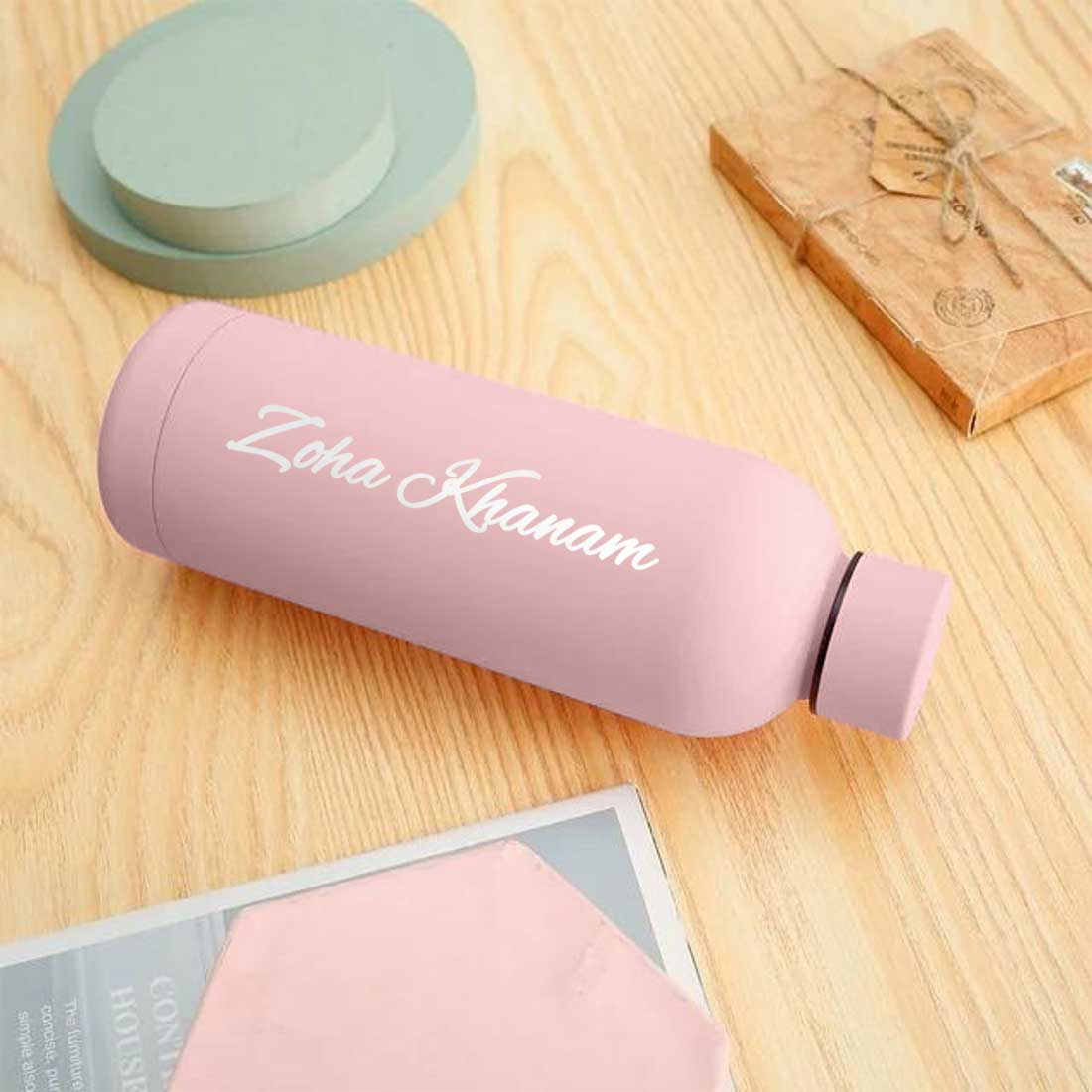 Stainless Steel Water Bottle with Names 500ml Double Insulated Bottles for Office Home Travel- BPA Free, Leakproof - Image 72