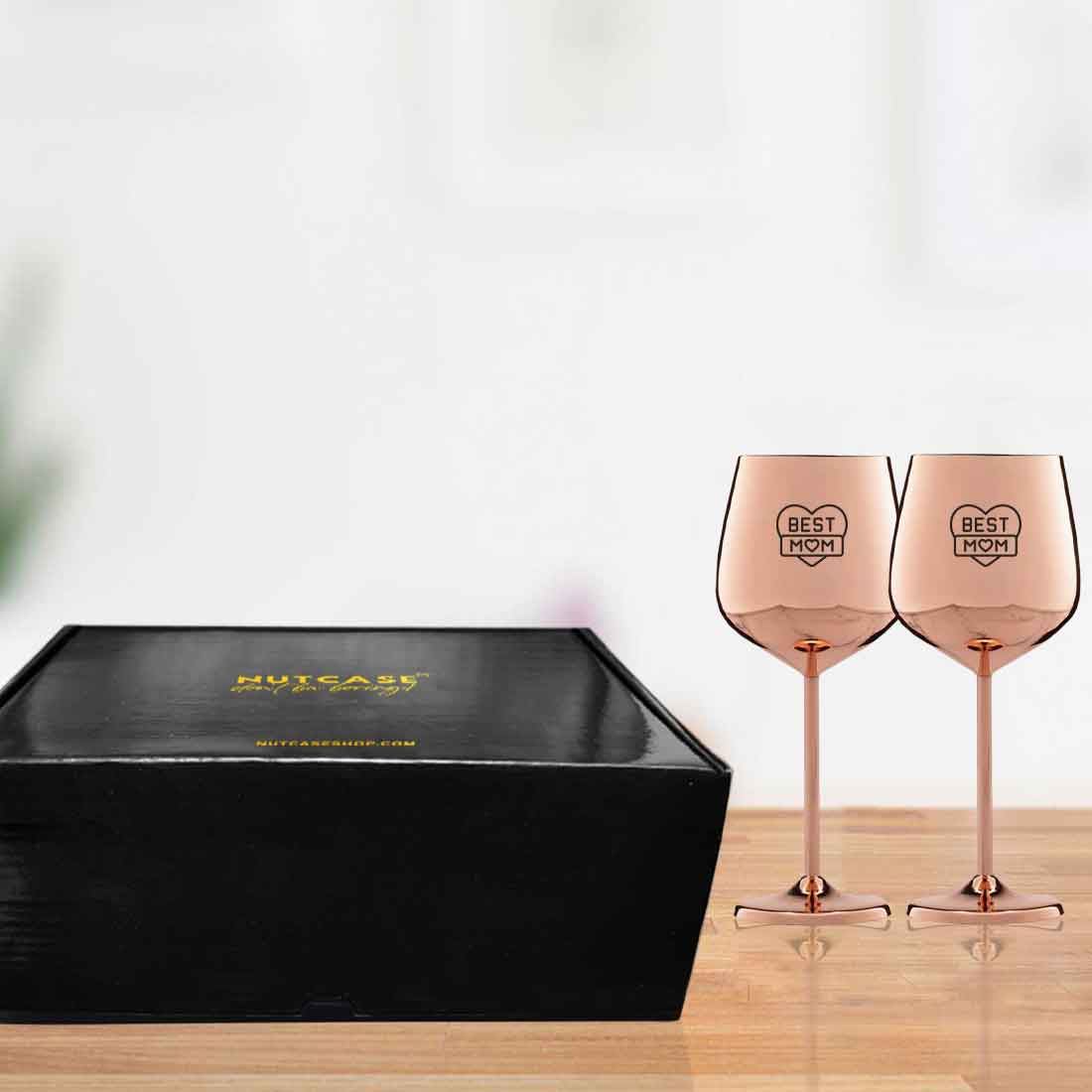 Stainless Steel Wine Glass for Mom Copper Finish Goblets - Best Mom - Image 4