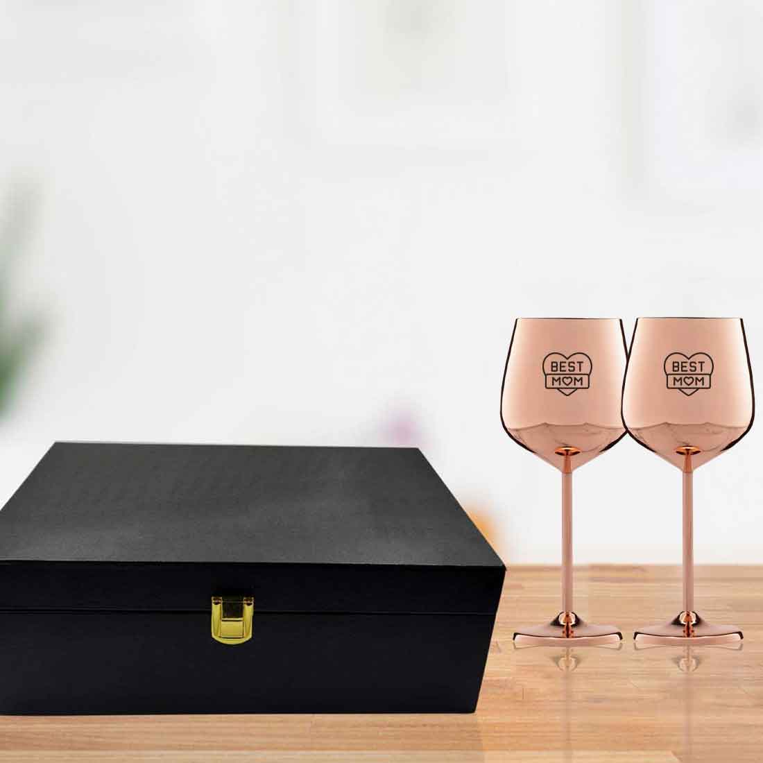 Stainless Steel Wine Glass for Mom Copper Finish Goblets - Best Mom - Image 5