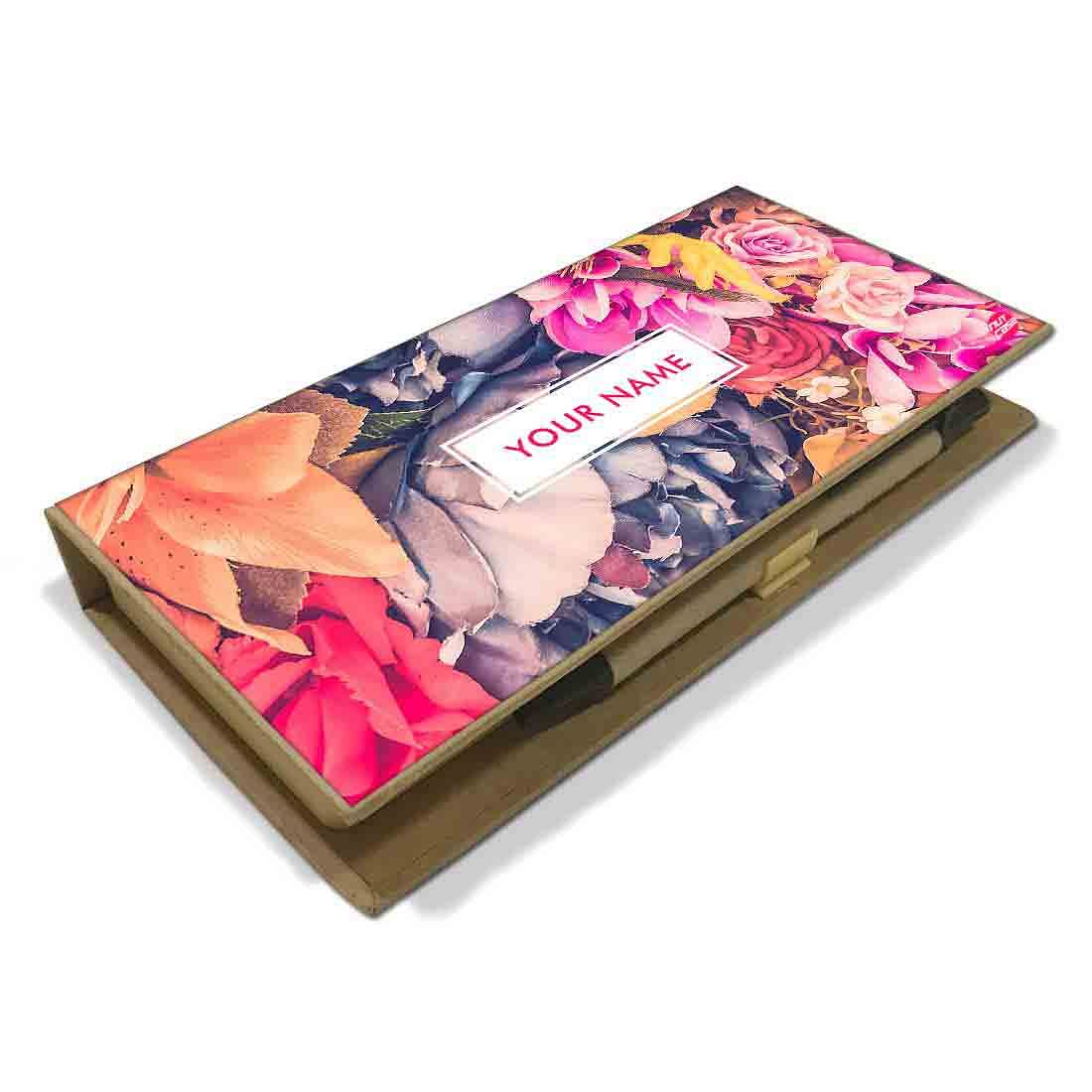 Custom Stationary Kit for Girls Add Your Text - Watercolor Flower - Image 3