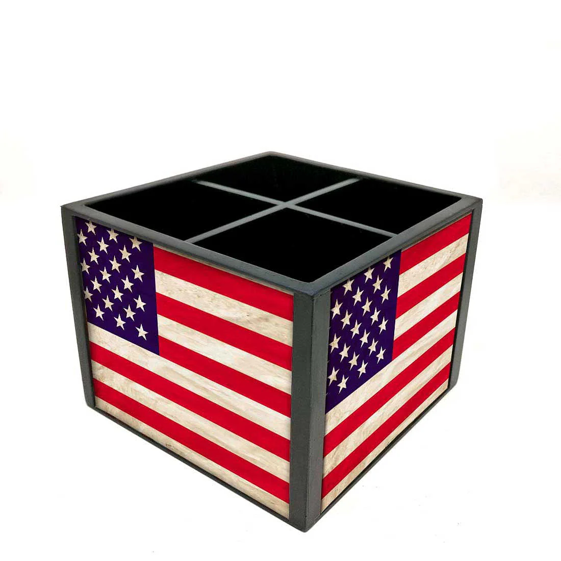 Desk Organizer For Stationery - American Vintage Distressed Flag