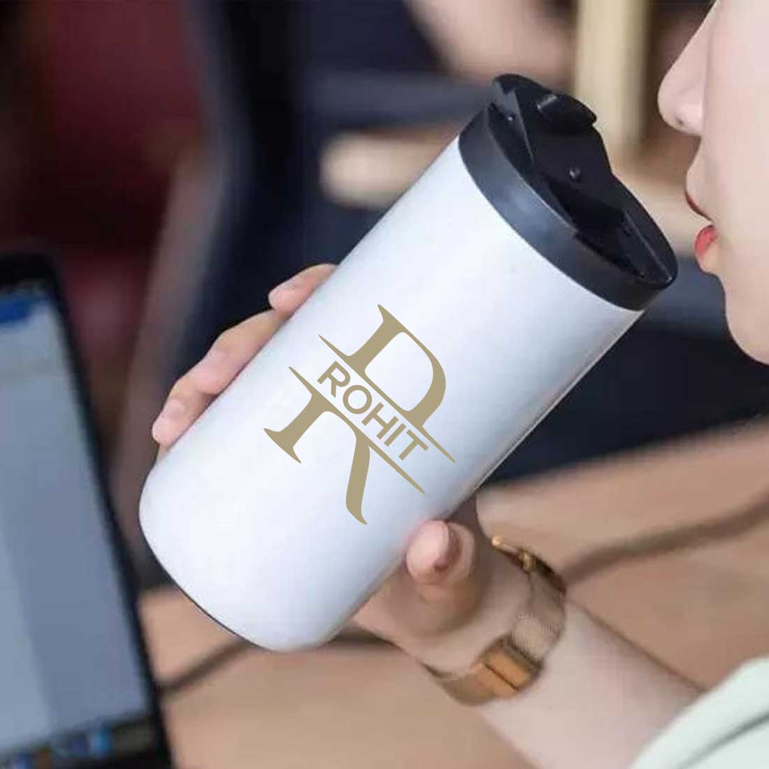 Personalised Steel Mug for Tea Engraved Custom Travel Mug Vacuum Flask (400 ML) - Image 10