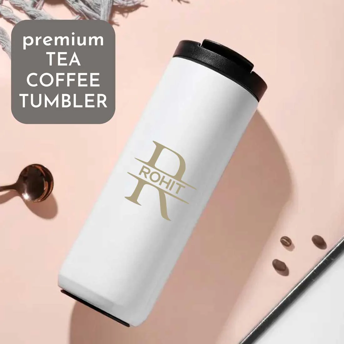 Personalised Steel Mug for Tea Engraved Custom Travel Mug Vacuum Flask (400 ML) - Image 12