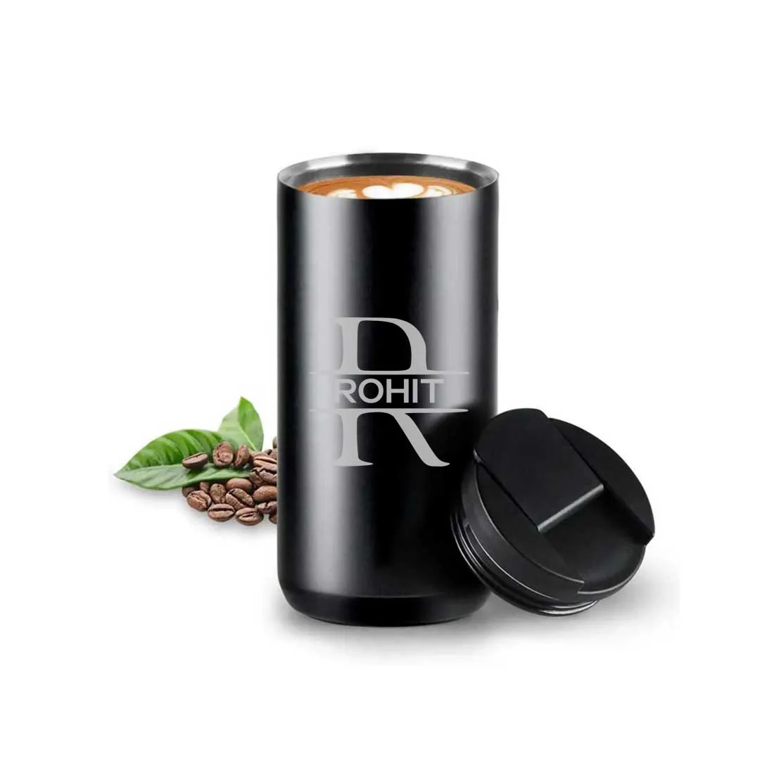 Personalised Steel Mug for Tea Engraved Custom Travel Mug Vacuum Flask (400 ML) - Image 3