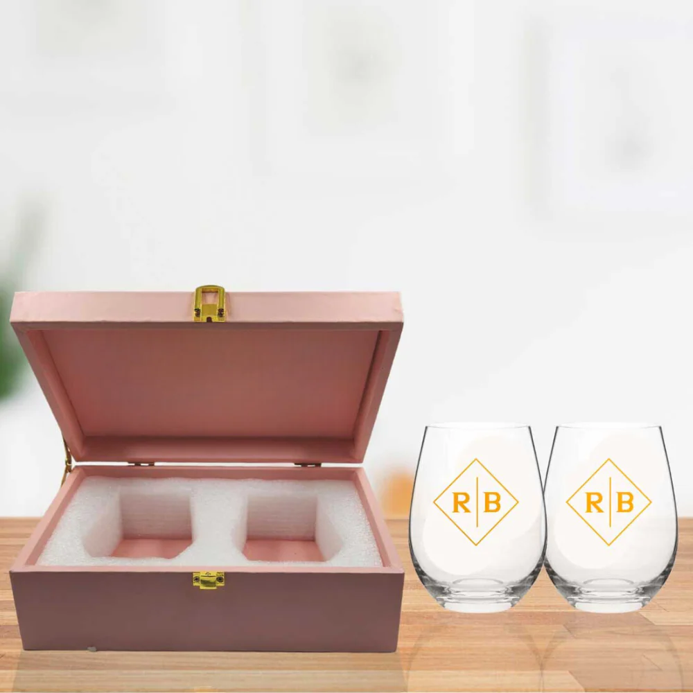 Customized Stemless Glasses Set of 2 With Gift Box - Image 2