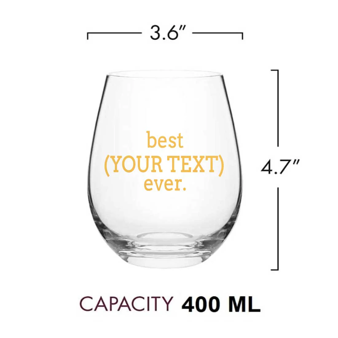 Personalized Stemless Wine Glass For Wines Whiskey Multipurpose Use - Add Your Text - Image 7