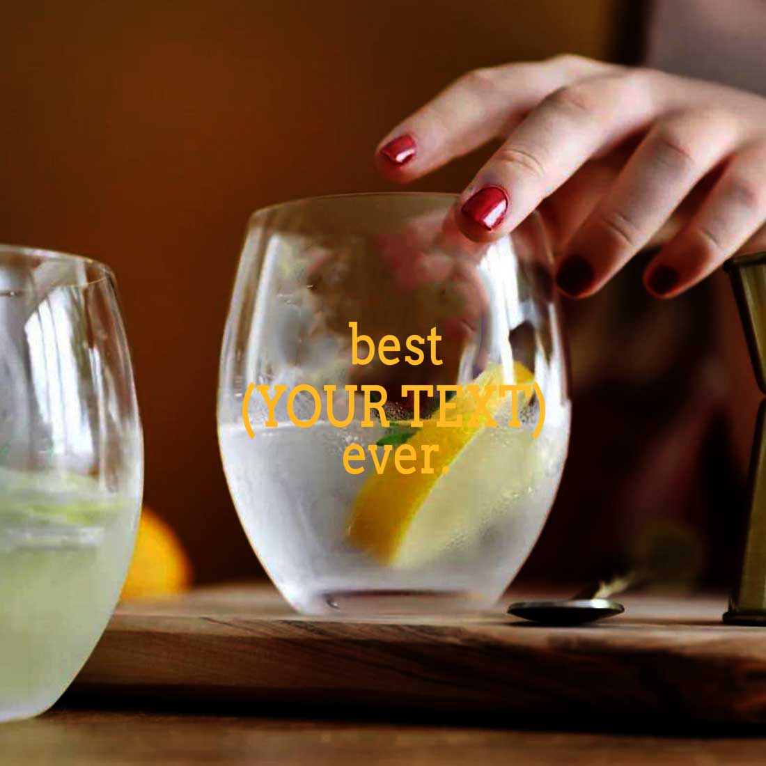 Personalized Stemless Wine Glass For Wines Whiskey Multipurpose Use - Add Your Text - Image 8