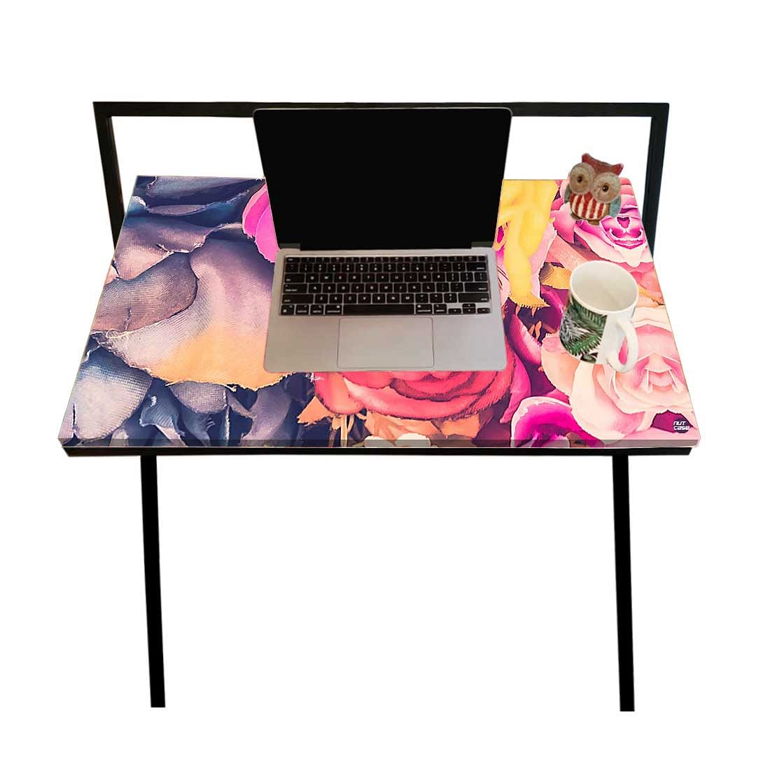 Nutcase Foldable Work Desk Laptop Study Table - Purple Floral - Image 4
