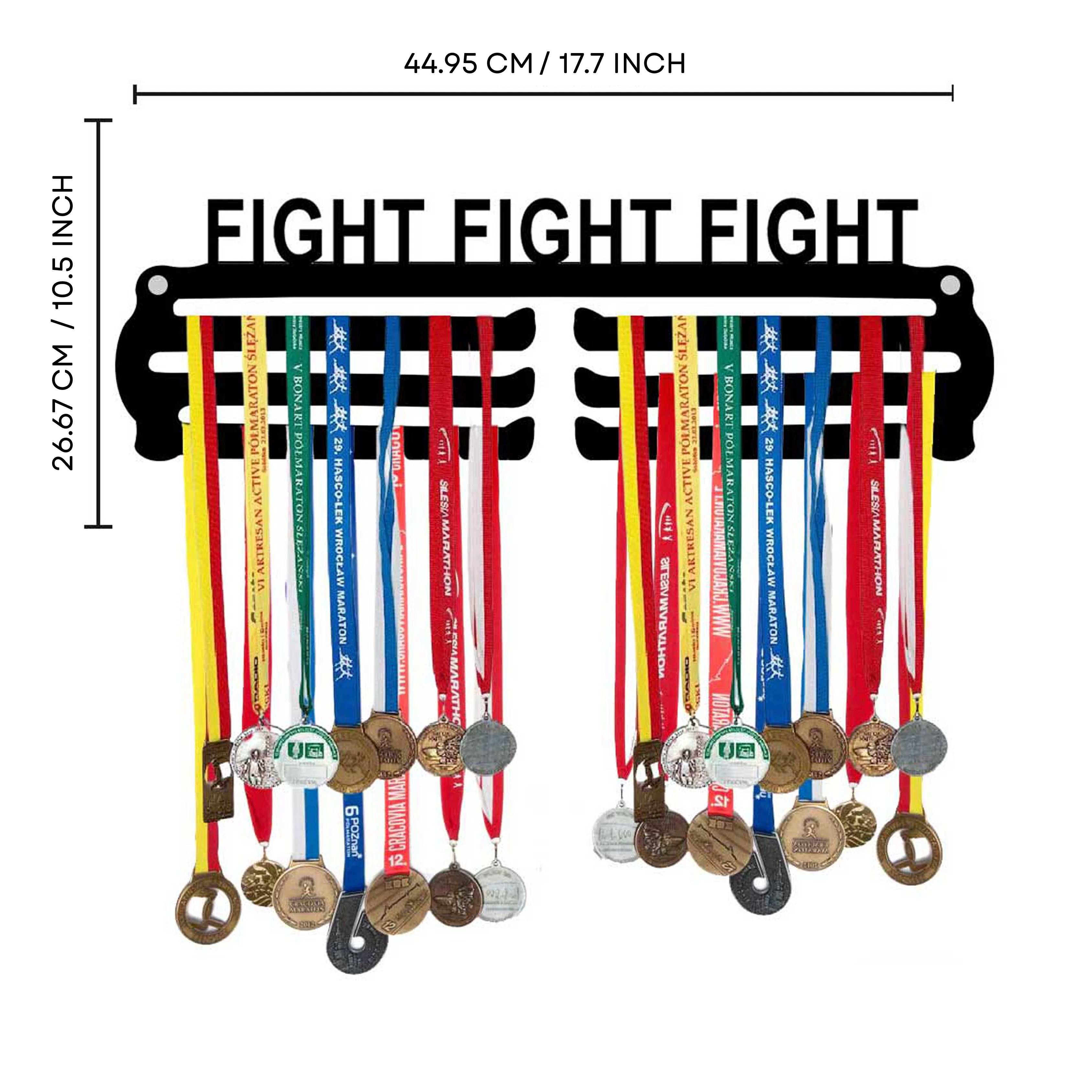 Stylish Black Acrylic Medal Hanger Showcasing Your Achievements in Cool Display-Fight - Image 2