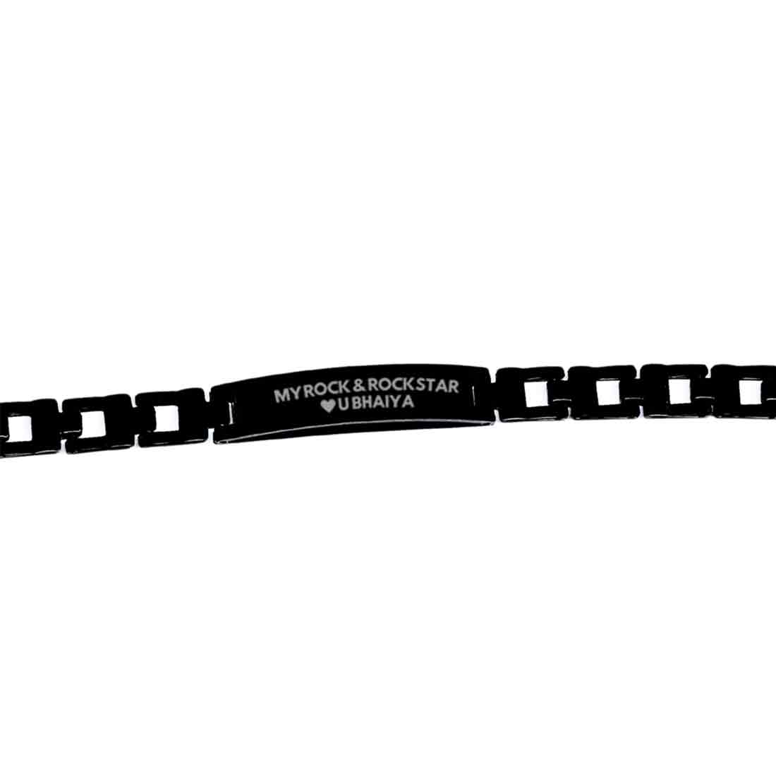 Stylish Rakhi For Brother - Premium Metal Bracelet For Celebration of Sibling Love Raksha Bandhan Engraved With - My Rock & Rockstar - Image 8