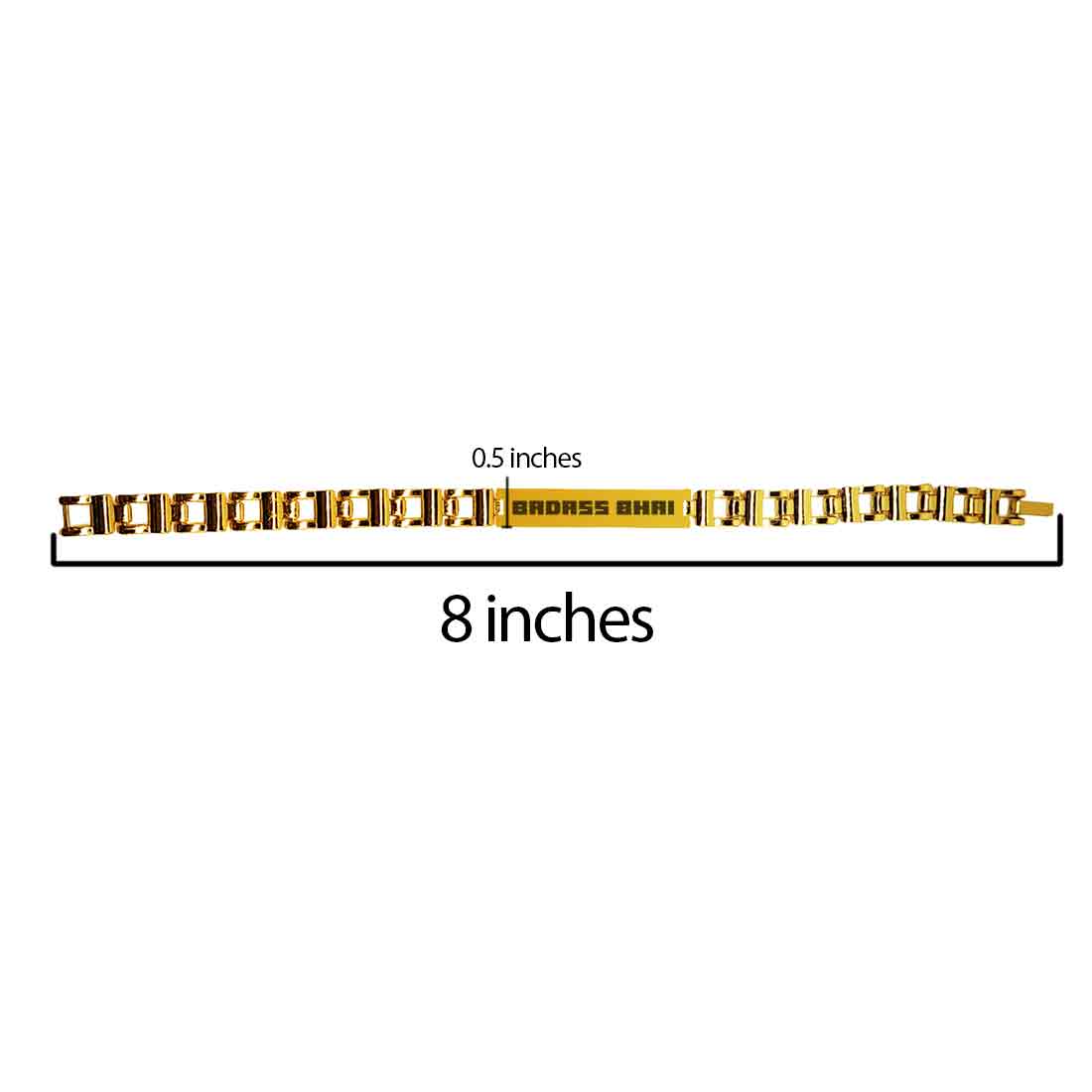 Stylish Rakhi For Brothers Metal Bracelet Black & Golden Rakhis- Badass Bhai - Image 10