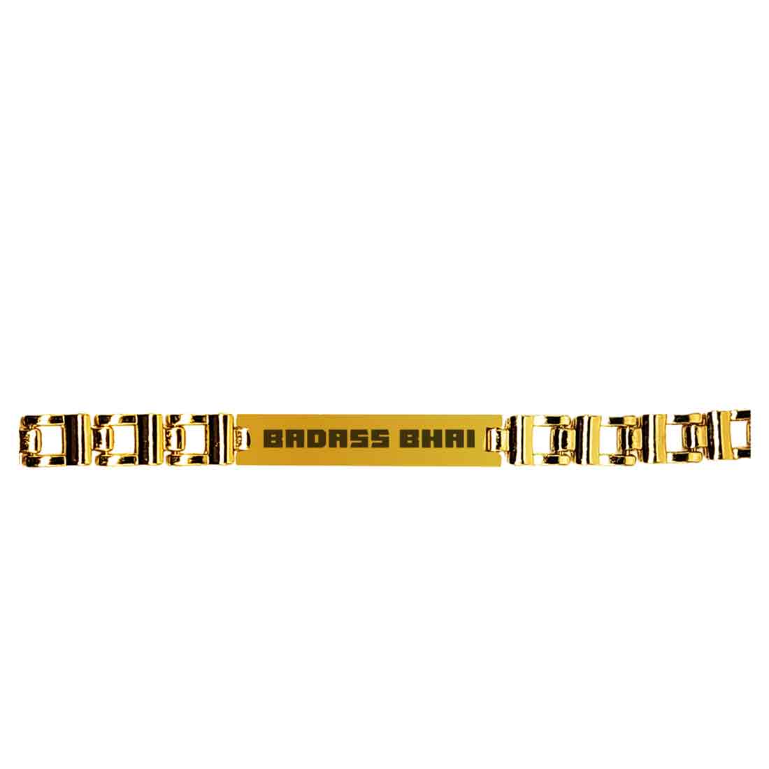 Stylish Rakhi For Brothers Metal Bracelet Black & Golden Rakhis- Badass Bhai - Image 9