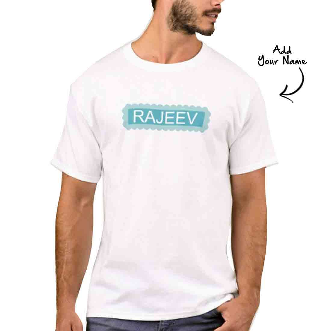 Personalized Men's T-Shirt Poly Cotton Tees - Blue Box