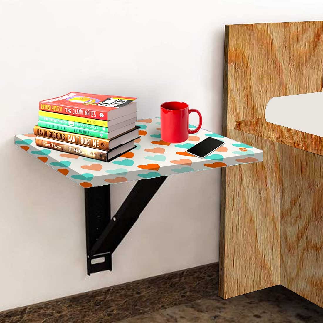 Floating Side Table for Bedroom - Colorful Heart - Image 3