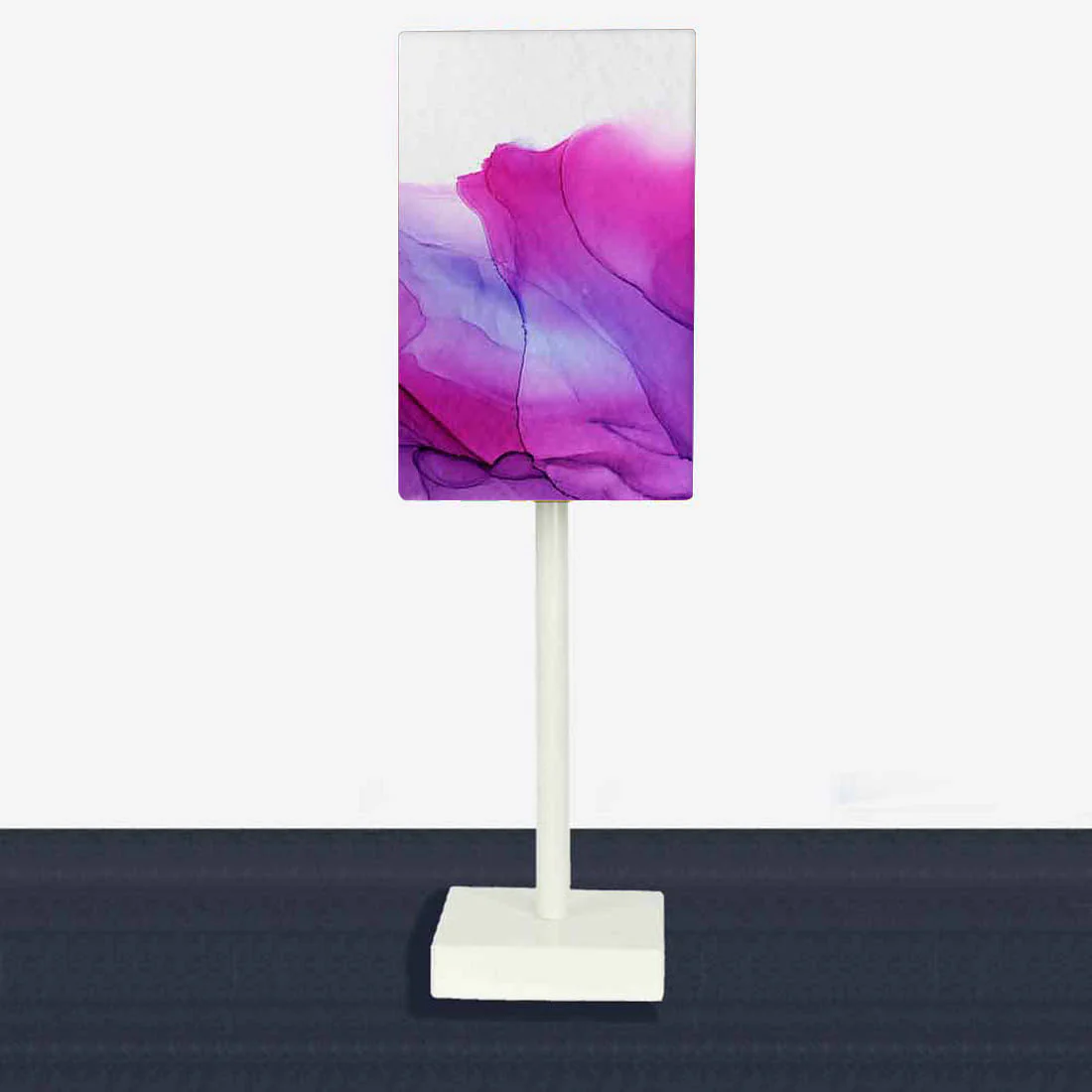 Unique Table Lamps Pink Fabric Shade - Image 2