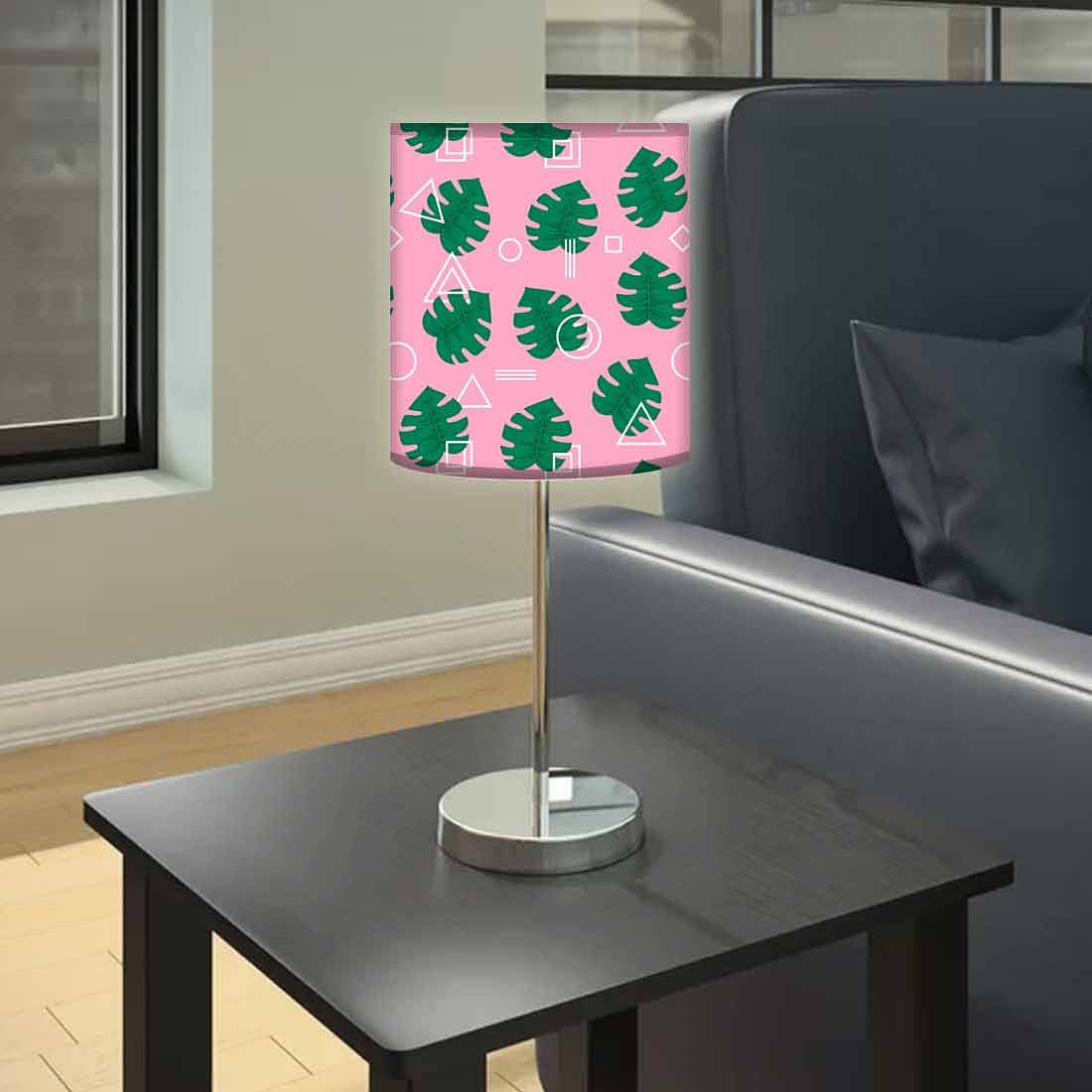 Green Monstera Hipster Pink Table Lamps for Kids - Image 2
