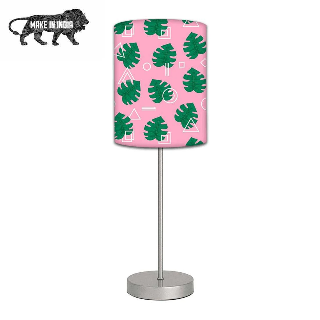 Green Monstera Hipster Pink Table Lamps for Kids - Image 3