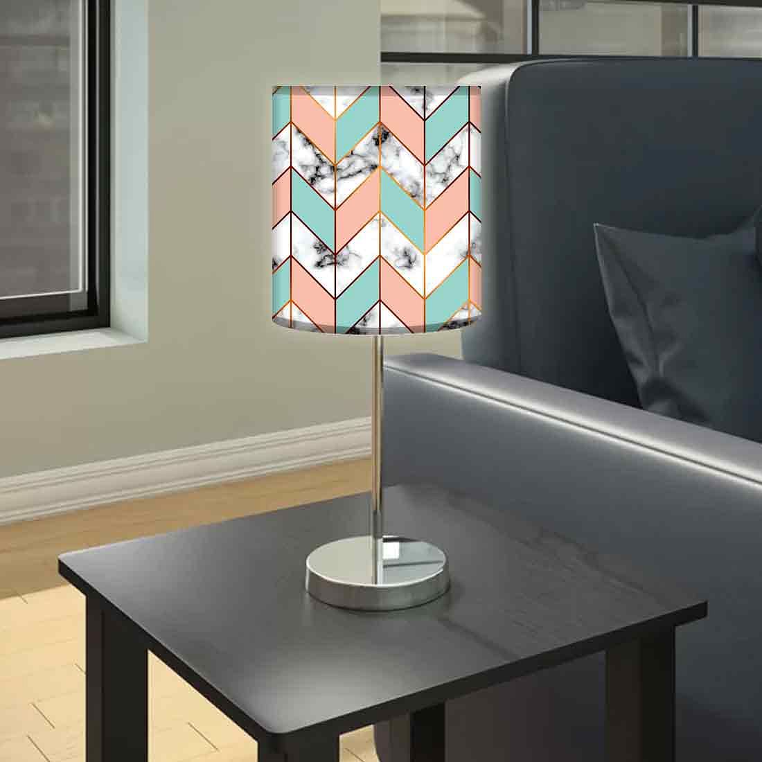 White Peach Marble Pastle End Table Lamps for Living Room - Image 2