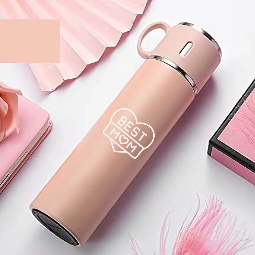 Tea Coffee Flask With 2 Cups for Mom - Stainless Steel Vacuum Thermos 500ml - Best Mom - Image 3