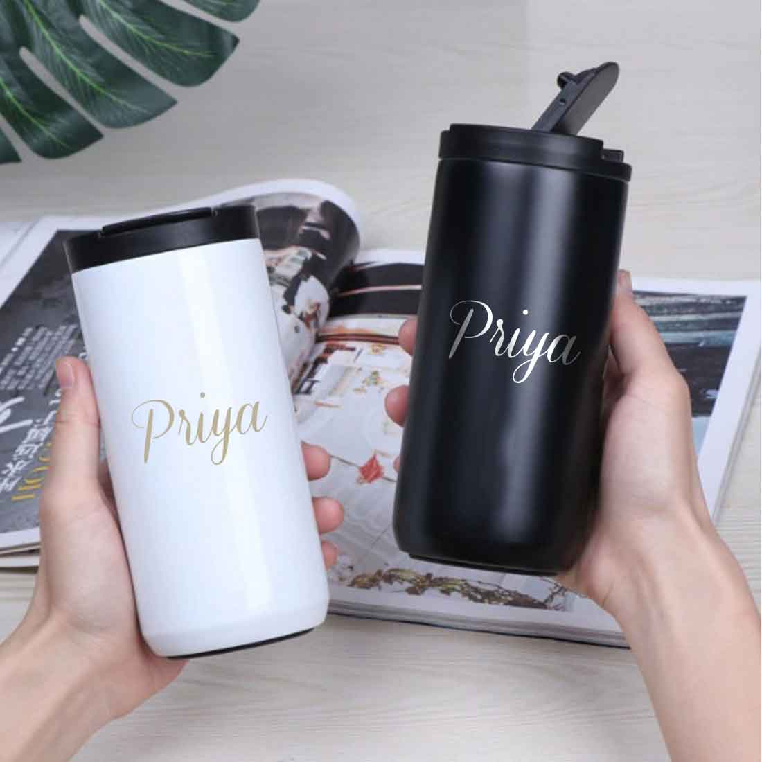 Personalized Coffee Tea Travel Mug Tumbler With Name Initials Monogram Engraved (400 ML) - Image 11