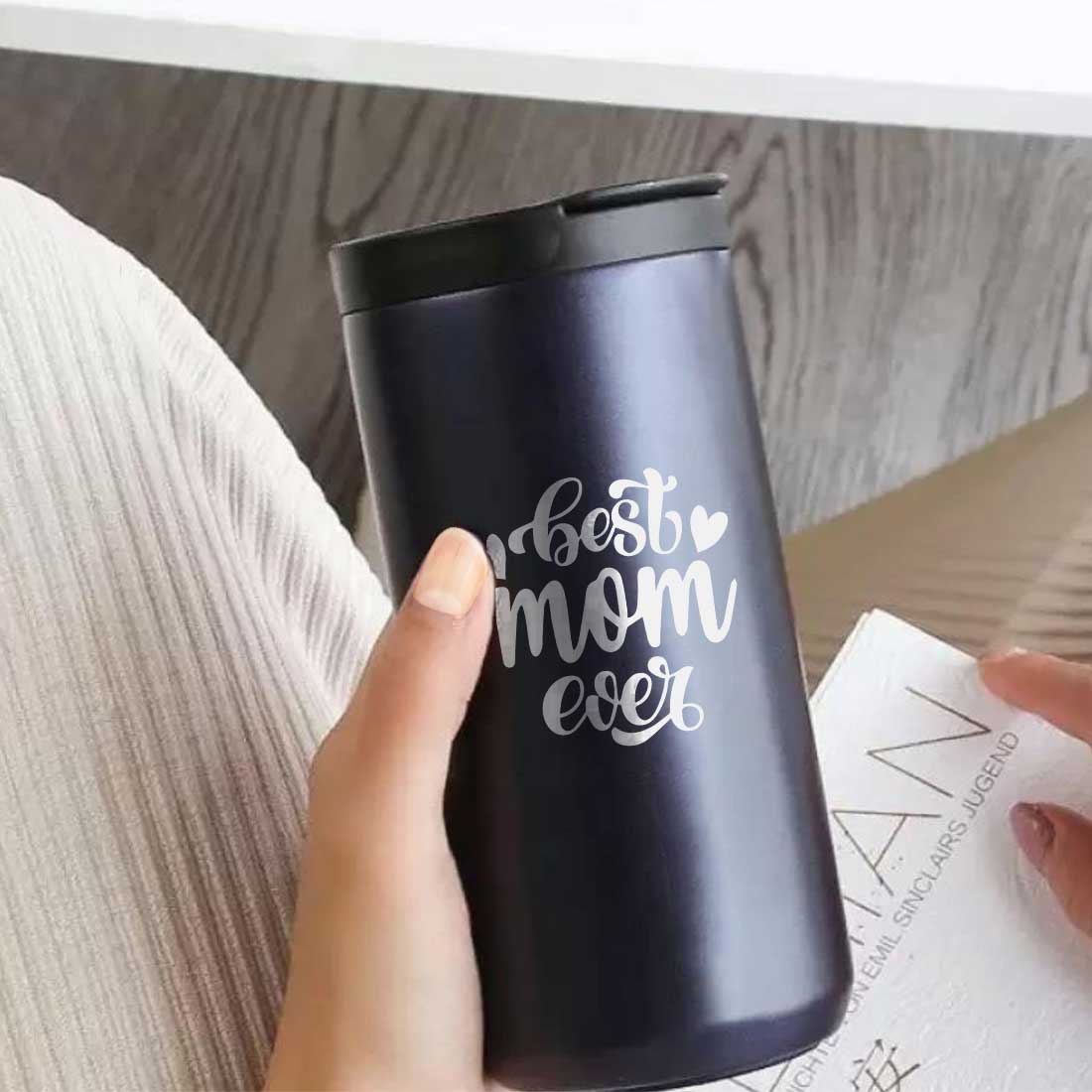 Tea Travel Mug with Lid Engraved Stainless Steel Flask for Mother Day Gift (400ML) - Best Mom Ever - Image 5
