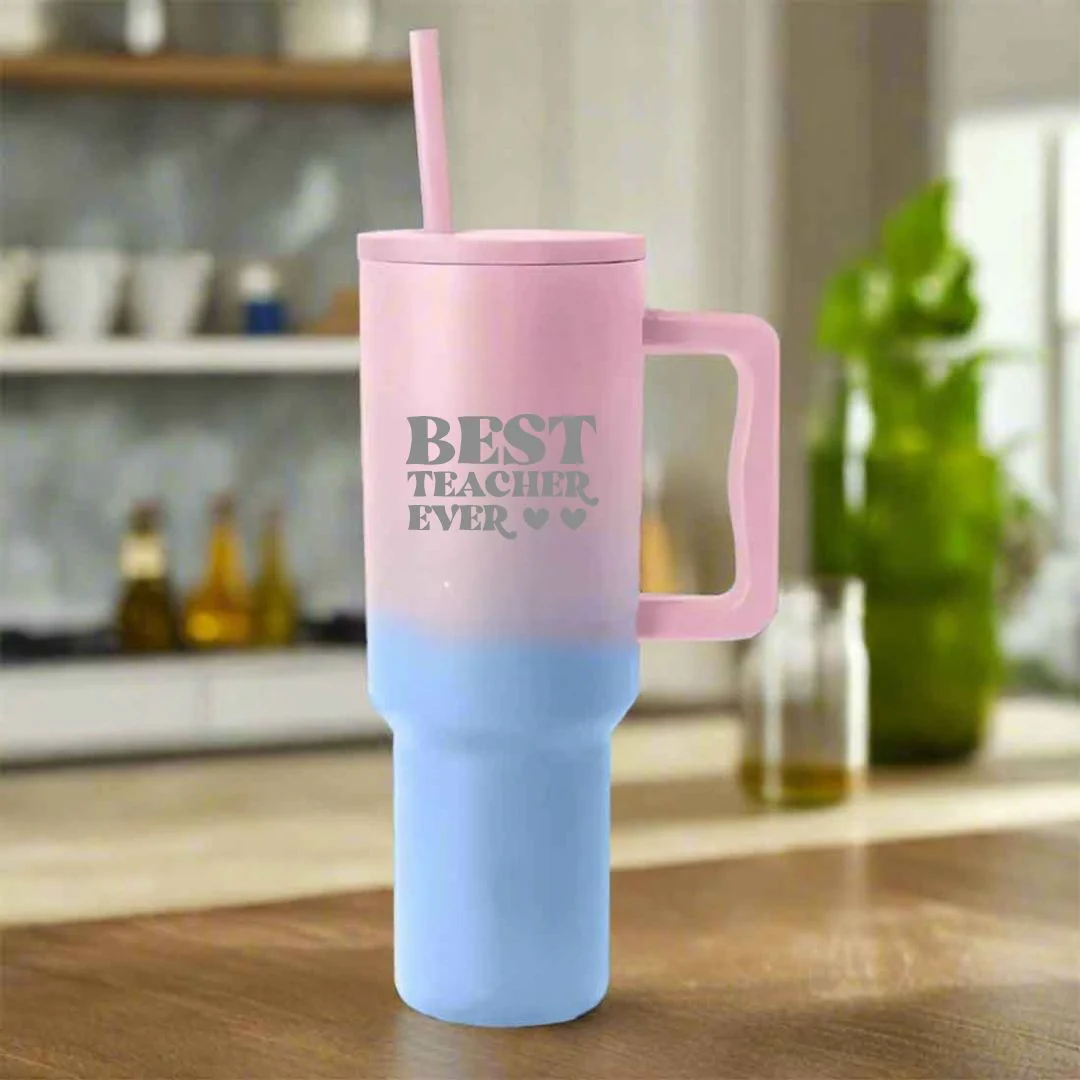 Teacher Day Gift Insulated Tumbler 1200ml with Straw and Lid Large Travel Cups