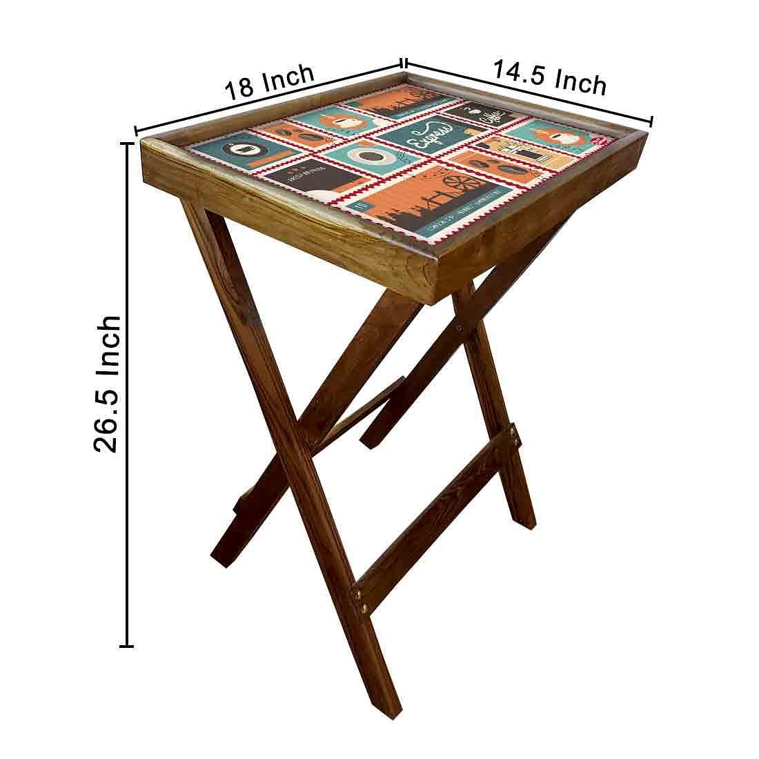 Folding Tray Table for Living Room Serving Snacks Tables - Express Coffee - Image 6