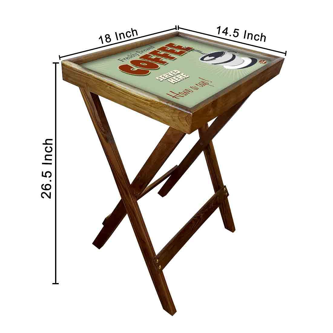 Foldable TV Tray Table Bar Snacks Serving Tables - Coffee - Image 6