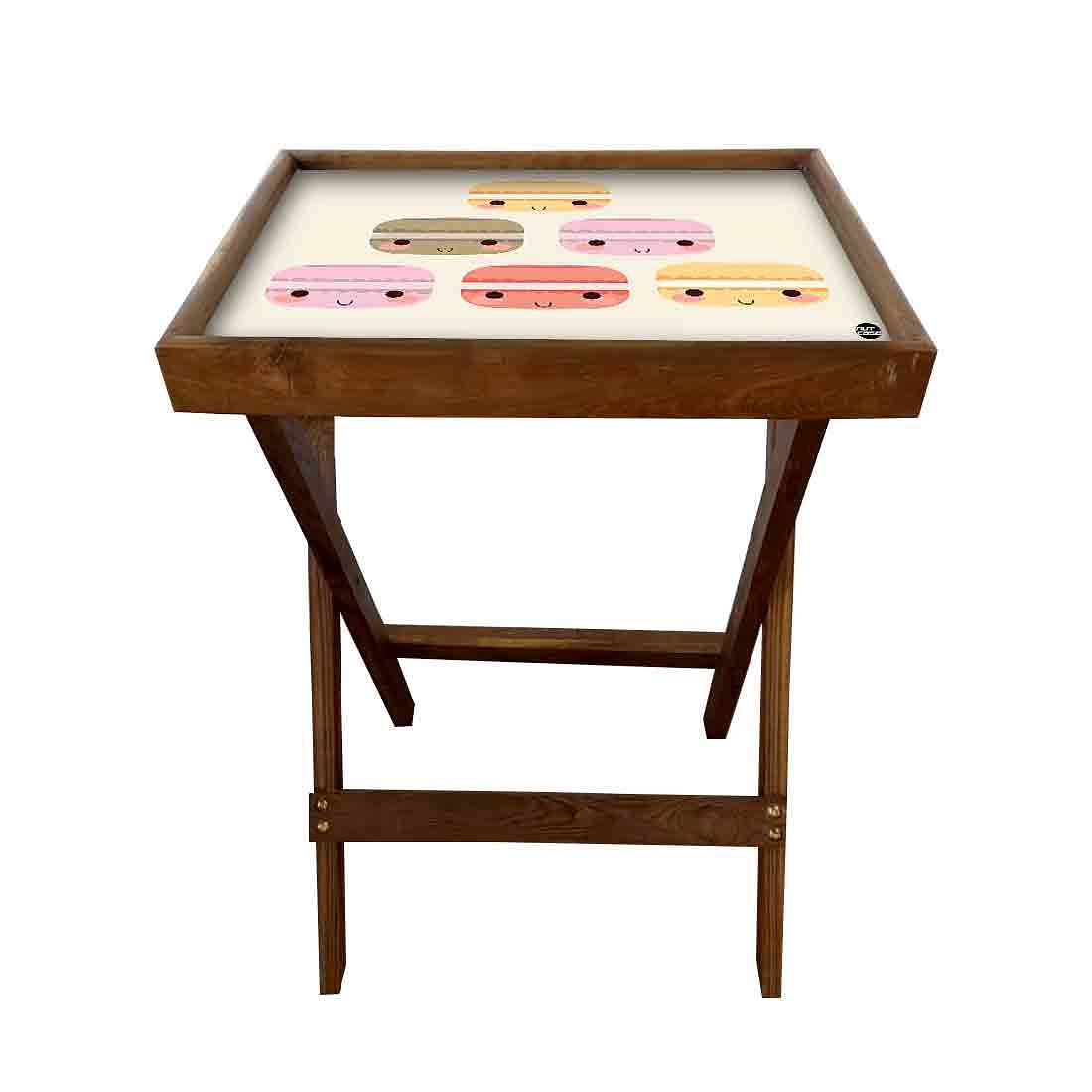 Folding Tray Table for Living Room Serving Snacks Tables - Cute Burgers - Image 3