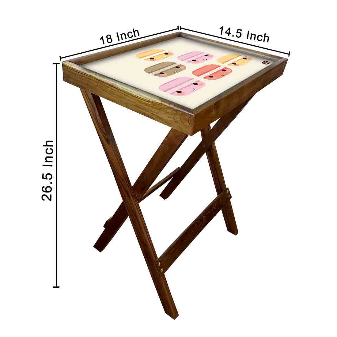 Folding Tray Table for Living Room Serving Snacks Tables - Cute Burgers - Image 6