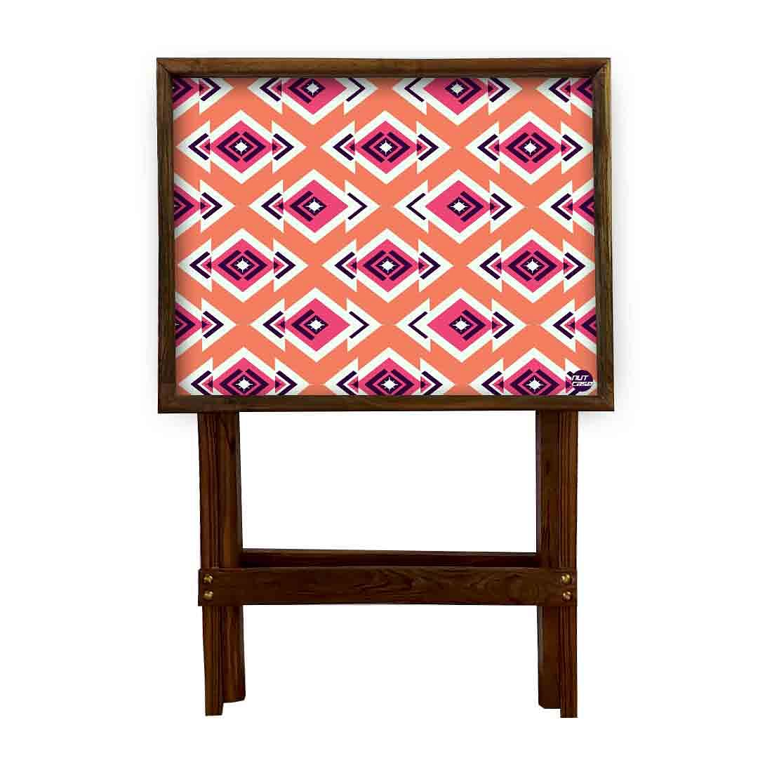 Wooden TV Trays Table Bar Snack Serving Tables - Diamonds - Image 4