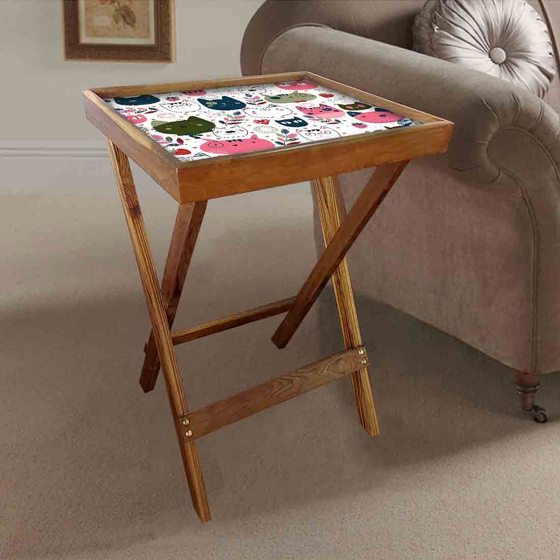 Foldable Living Room Table Snacks Serving for Kids - Cats - Image 2