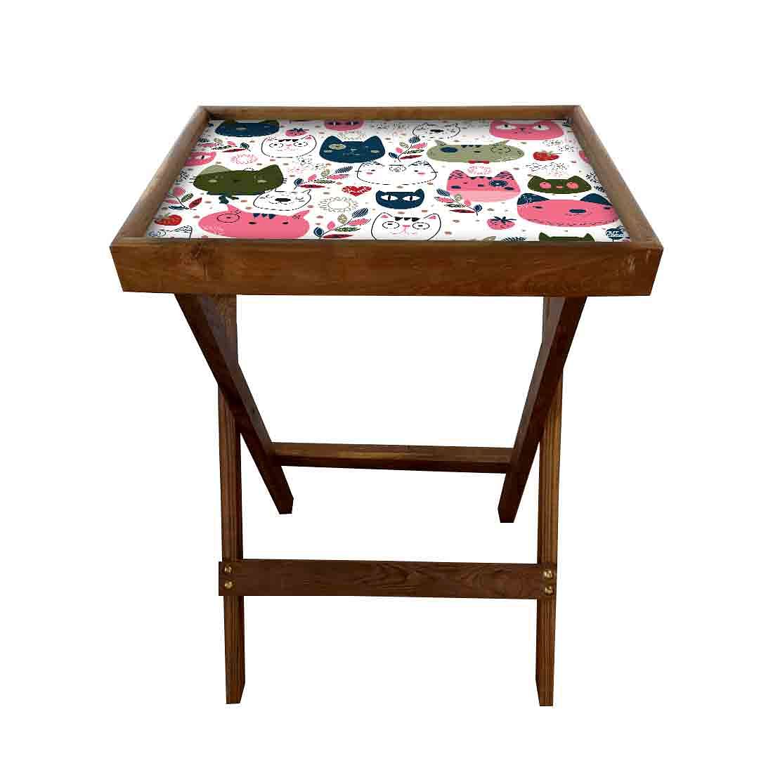 Foldable Living Room Table Snacks Serving for Kids - Cats - Image 3