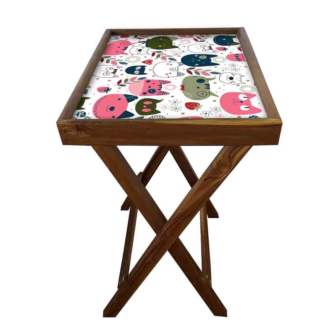 Foldable Living Room Table Snacks Serving for Kids - Cats - Image 5