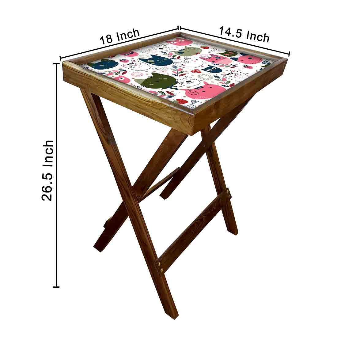 Foldable Living Room Table Snacks Serving for Kids - Cats - Image 6