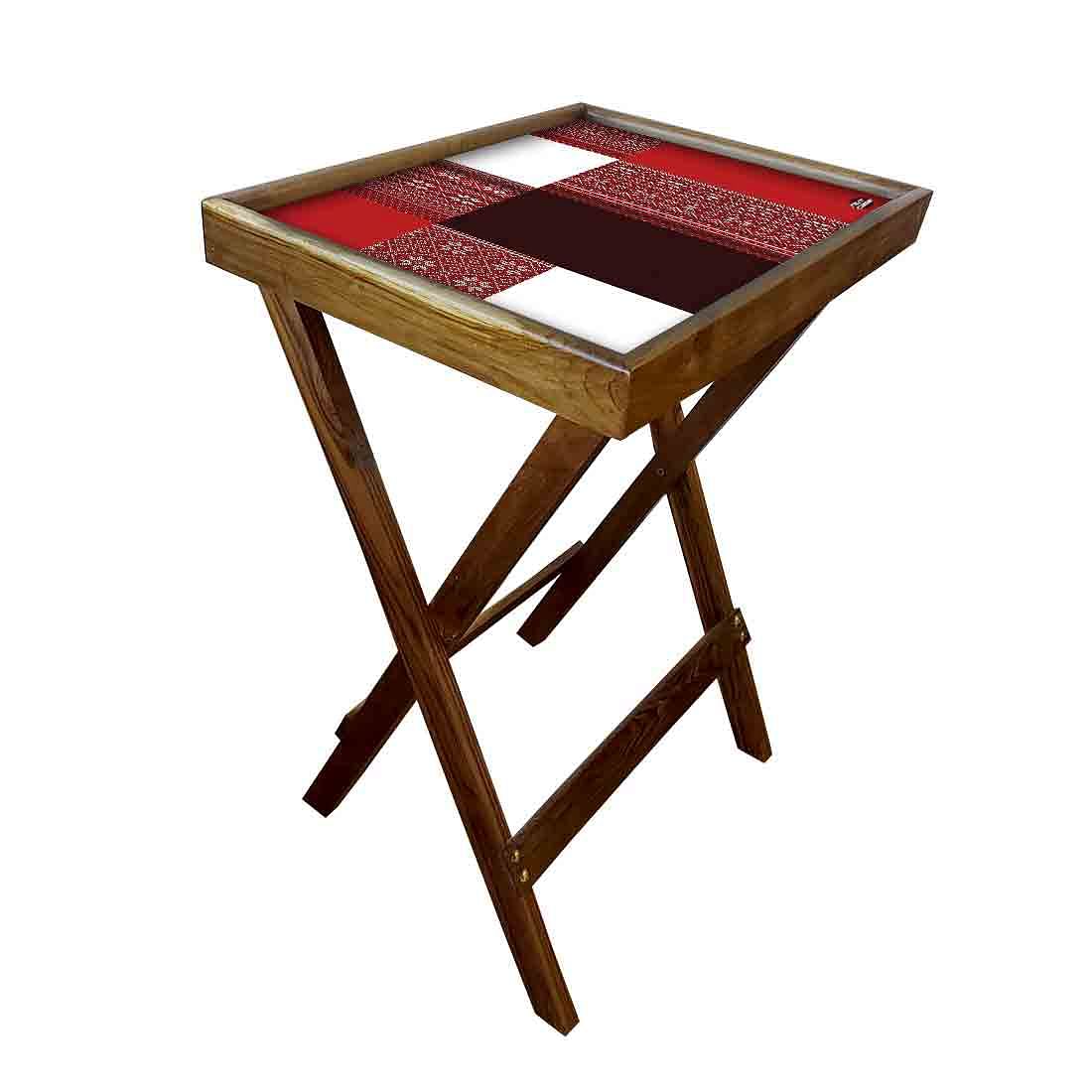 Folding TV Tray Table for Living Room Bedroom Side Tables - Box pattern