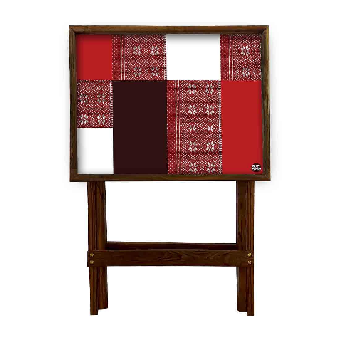 Folding TV Tray Table for Living Room Bedroom Side Tables - Box pattern - Image 4