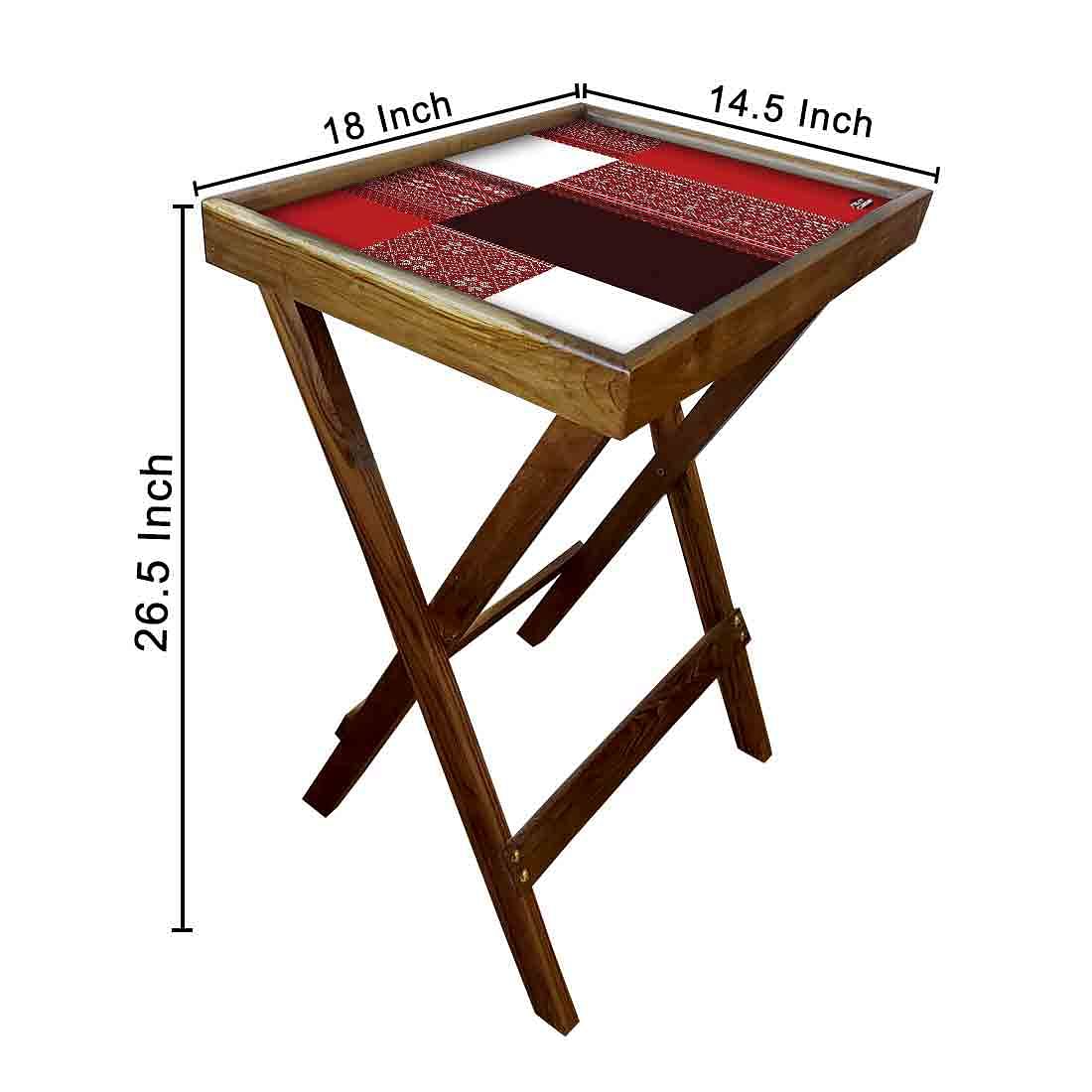 Folding TV Tray Table for Living Room Bedroom Side Tables - Box pattern - Image 6
