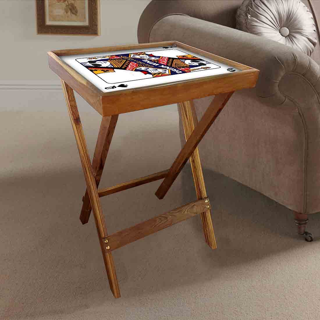 TV Trays With Stand Table Bar Snacks Serving Tables - like Queen - Image 2