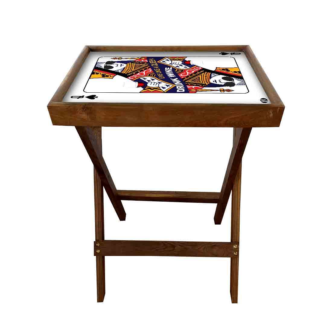 TV Trays With Stand Table Bar Snacks Serving Tables - like Queen - Image 3