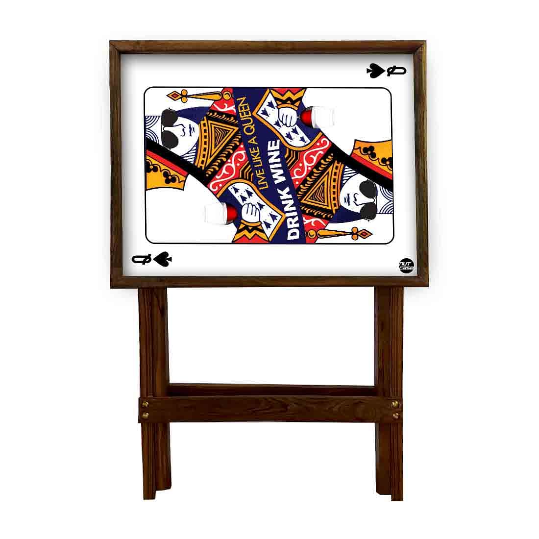 TV Trays With Stand Table Bar Snacks Serving Tables - like Queen - Image 4