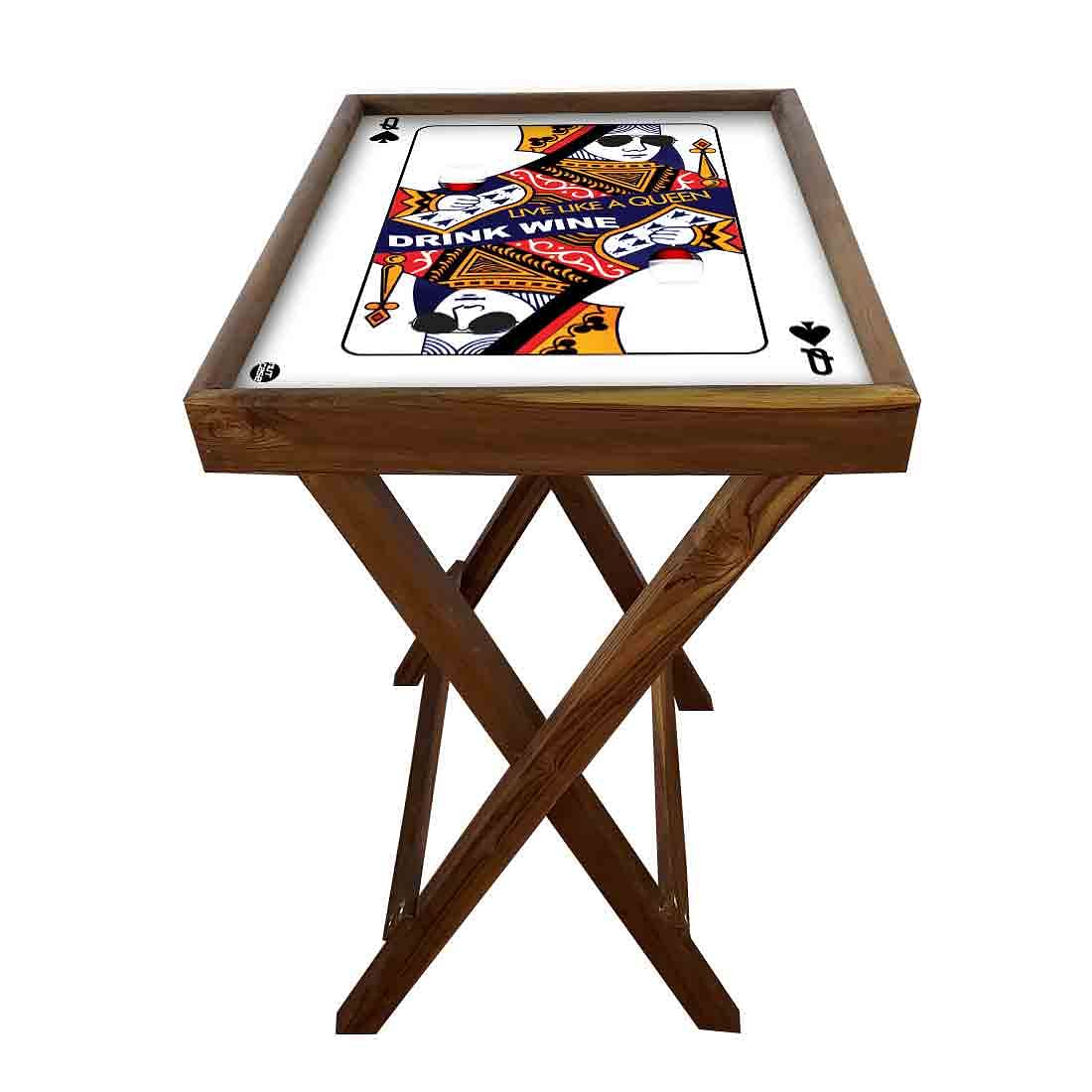 TV Trays With Stand Table Bar Snacks Serving Tables - like Queen - Image 5