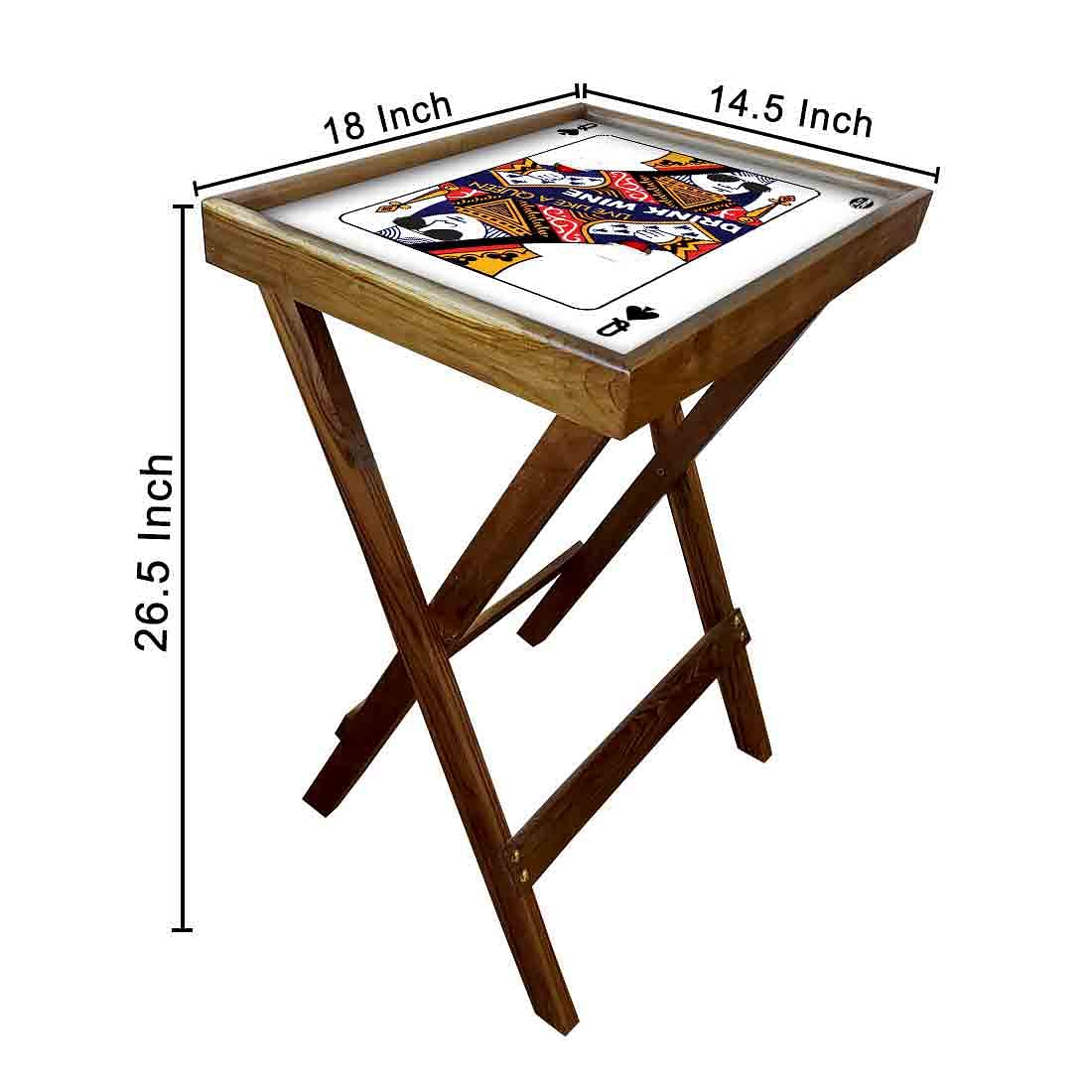 TV Trays With Stand Table Bar Snacks Serving Tables - like Queen - Image 6