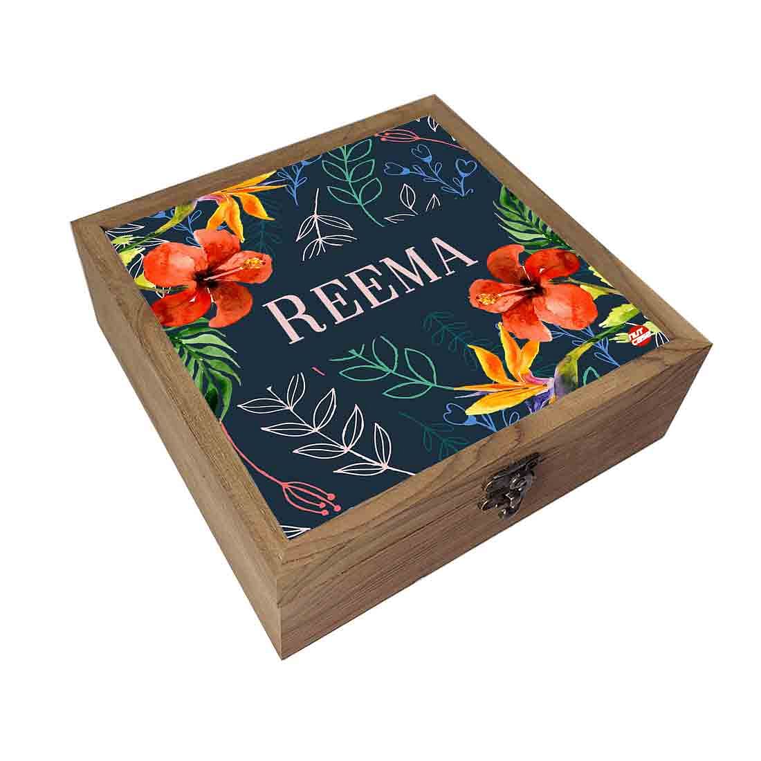 Customized Jewellery Box With Name - Hibiscus Leaf - Image 2