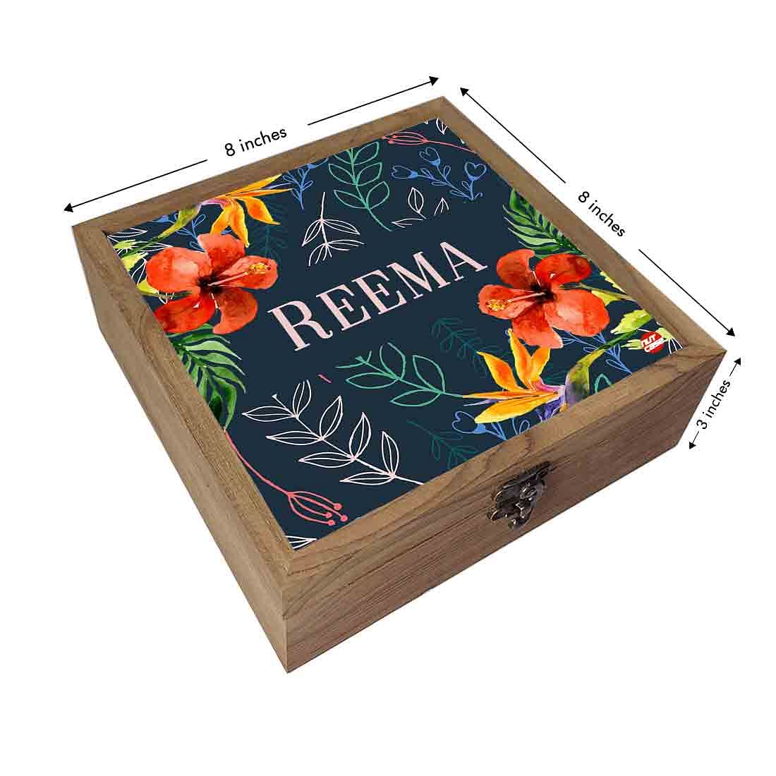 Customized Jewellery Box With Name - Hibiscus Leaf - Image 3