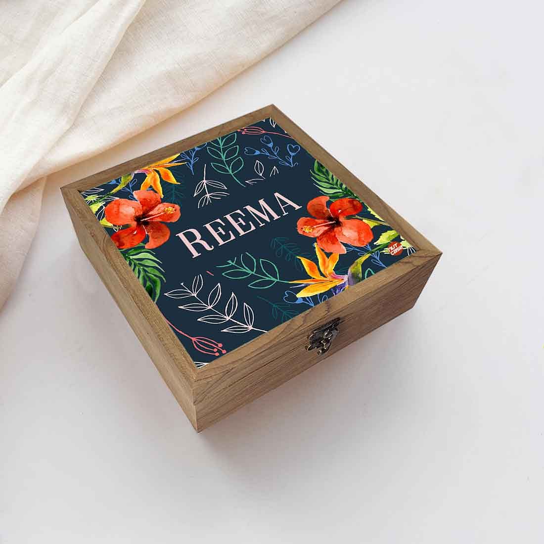 Customized Jewellery Box With Name - Hibiscus Leaf - Image 5