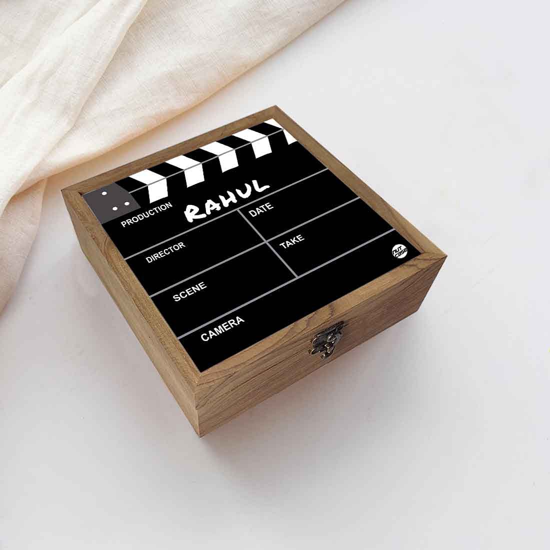 Personalized Wood Jewellery Box - Movie Clapboard Filmy - Image 5