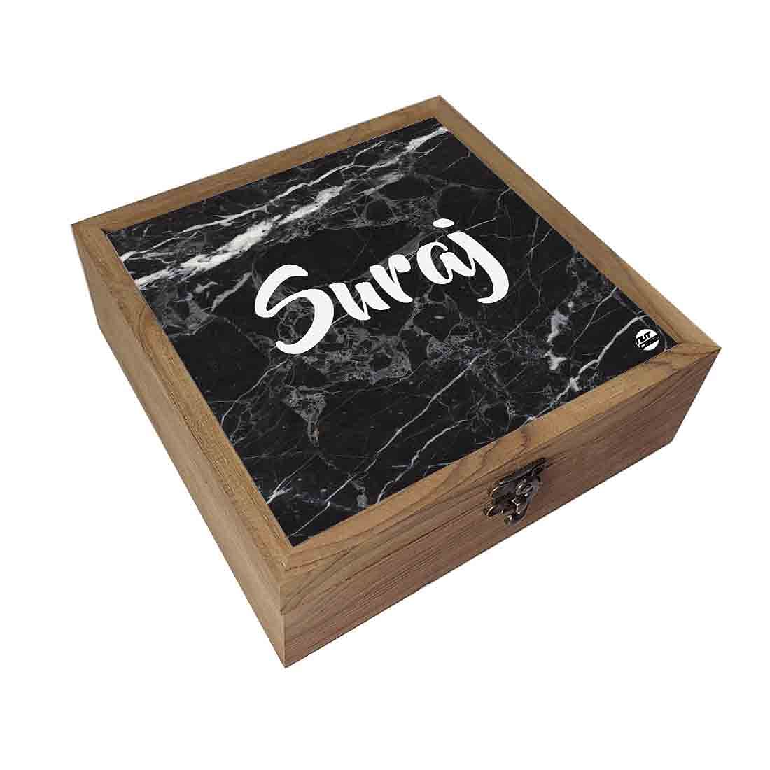 Personalized Jewellery Storage Box - Black Marble - Image 2