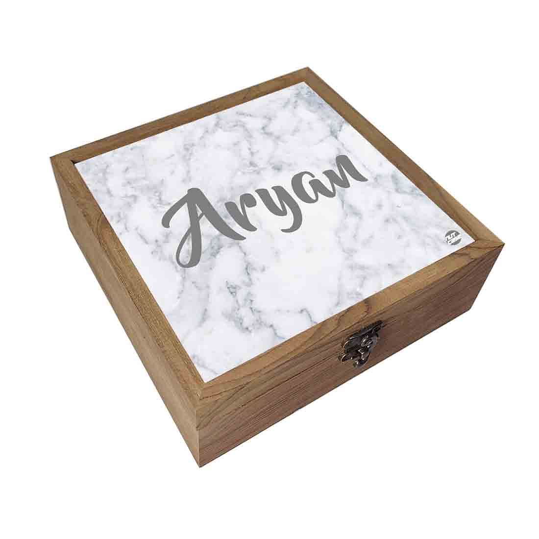 Personalised Jewelry Box Organizer Makeup - White Marble - Image 2